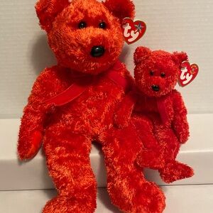Ty Beanie Buddy & Baby Sizzle the Bear Vintage NWT’s